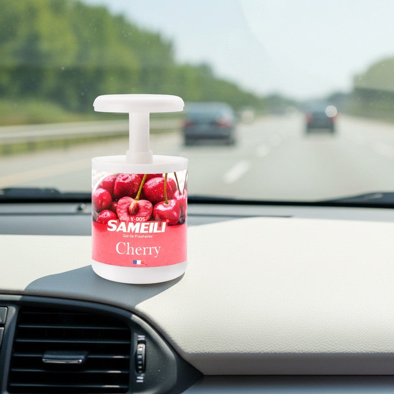 SAMEILI Y-005 Gel Air Freshener – Long Lasting Car & Home Fragrance, Cup Holder & Dashboard Placement, Odour Eliminator Air Freshener for Car, Office, Bedroom & Living Room(CHERRY) - Image 3